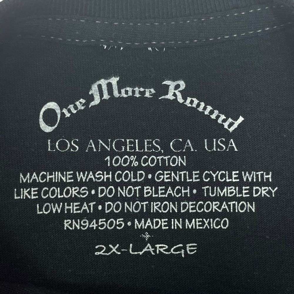 One More Round Men's 2XL Black MMA Graphic Cage Fighting T-shirt 100% Cotton Y2K - Picture 6 of 6